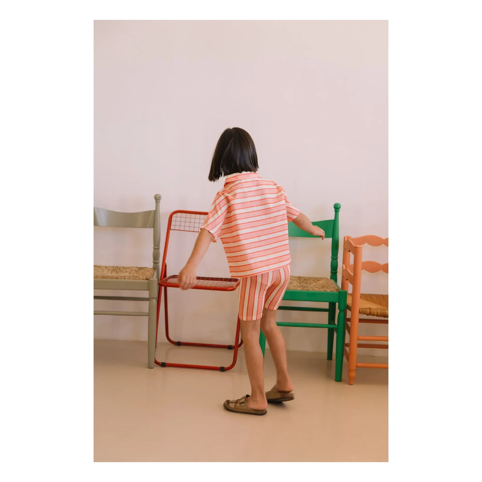 Studio Bohème - Cyclist Jeannie Çizgili Organik Pamuk | Pembe