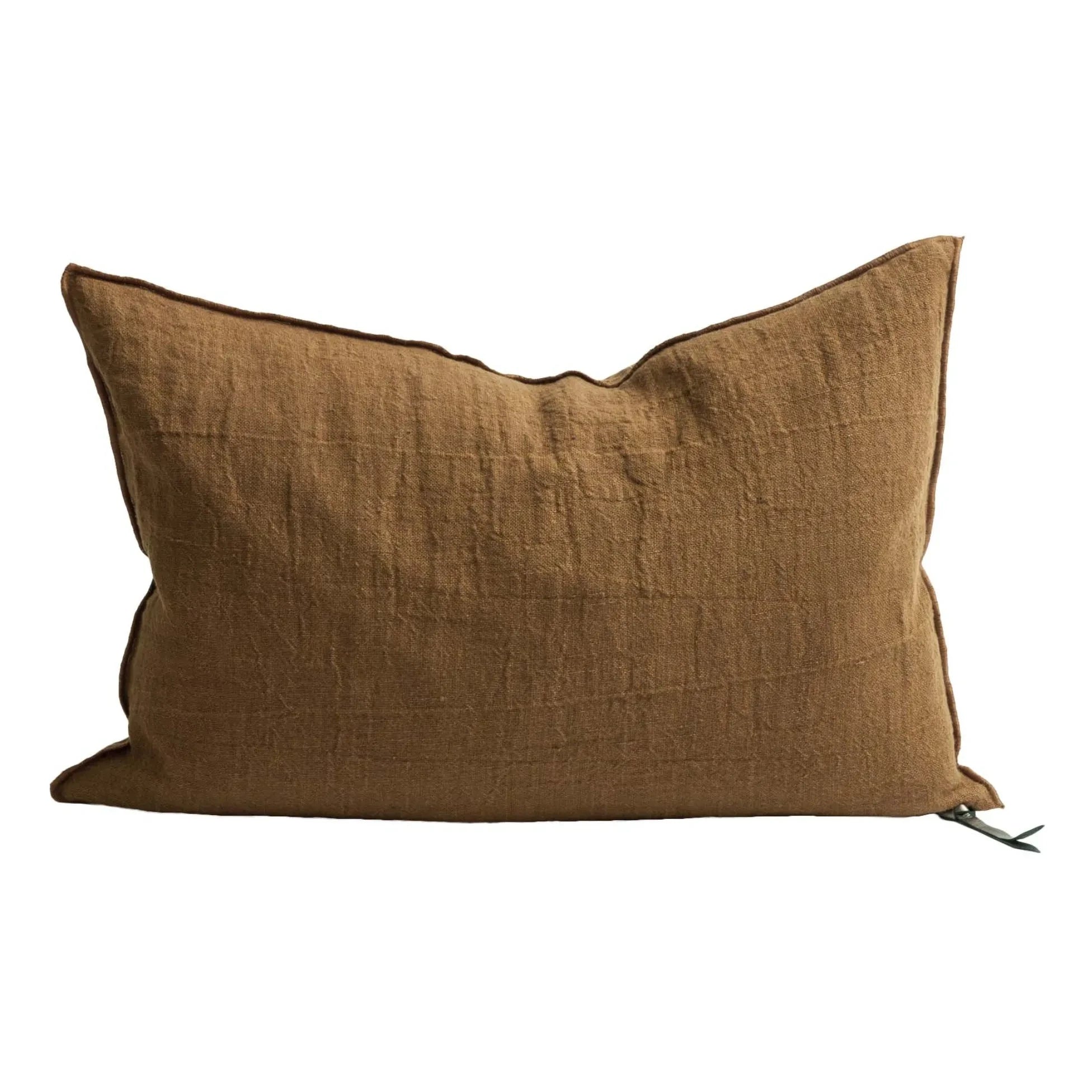 Maison de Vacances - Vice Versa Washed Linen Crepe Pillow | Havana