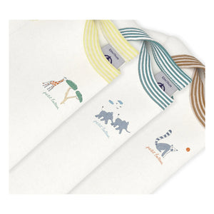 Petit Bateau - Pack of 3 Organic Cotton Animal Rompers | White