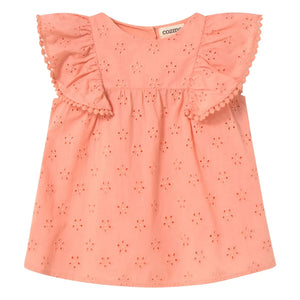 Cozmo - Sophia Embroidered Dress | Coral