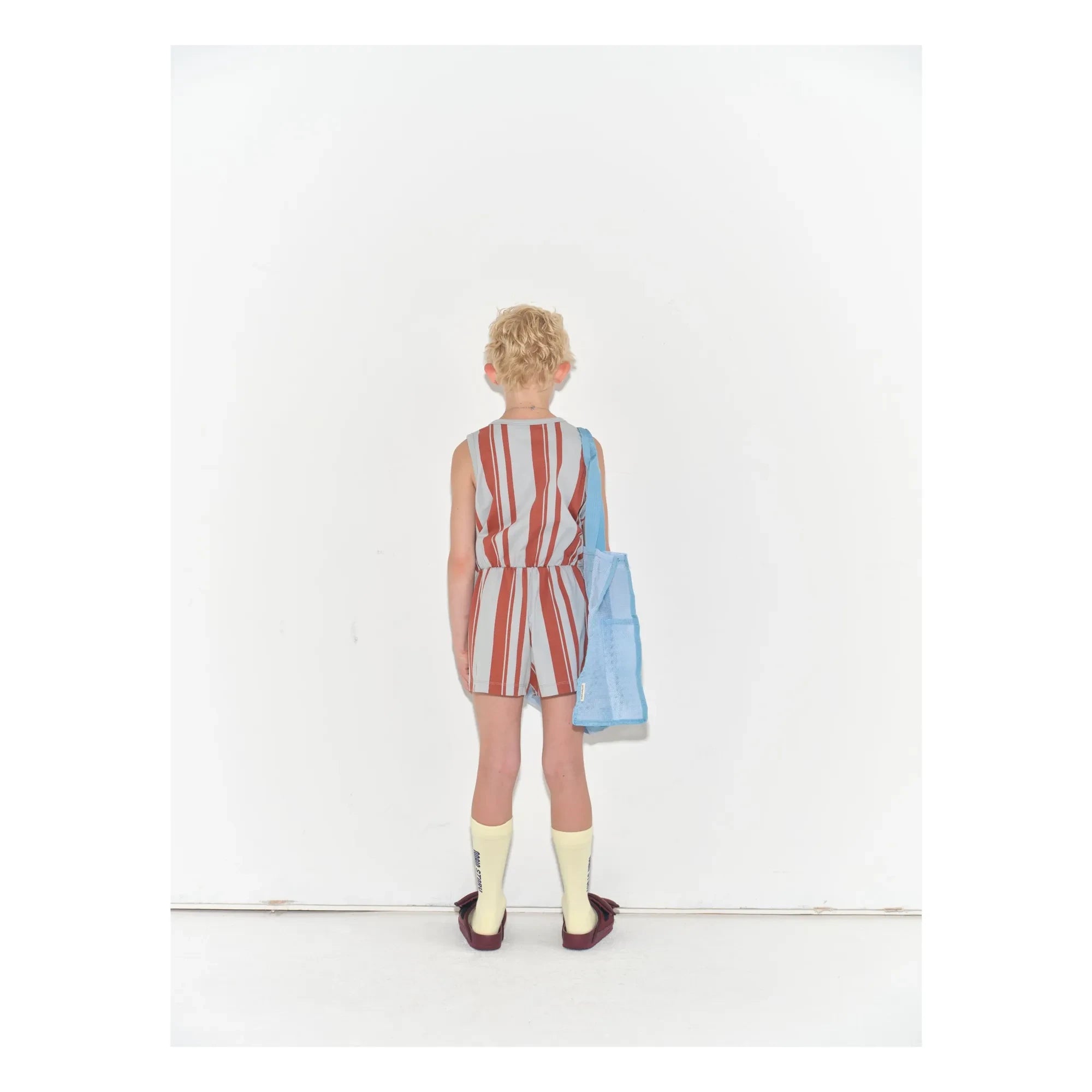 Main Story - Organic Cotton Striped Buttoned Jumpsuit | Light Blue