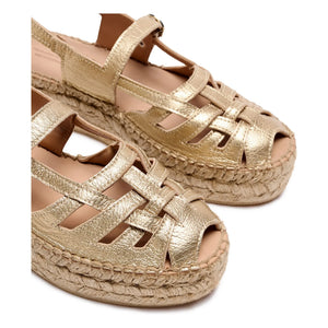 Naguisa - Thalis Metallic Espadrilles | Gold