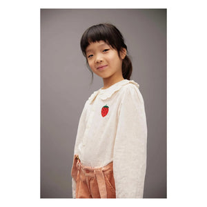 Mini Rodini - Strawberry Organic Cotton Blouse | White