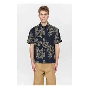 Anerkjendt - Akotto Embroidered Shirt | Dark Blue