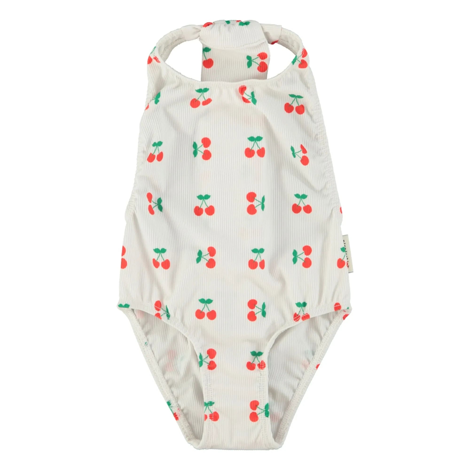 Piupiuchick - Embossed Halter Swimsuit Cherry Recycled Fibers | Ecru