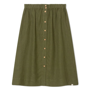 Matona - Linen Midi Skirt | Olive
