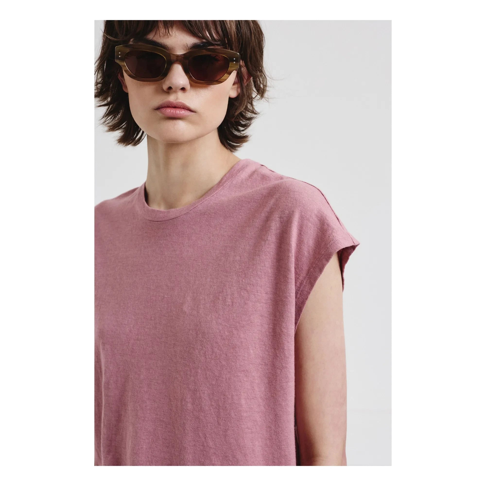 Pomandère - Cotton and Linen Jersey T-Shirt | Mauve