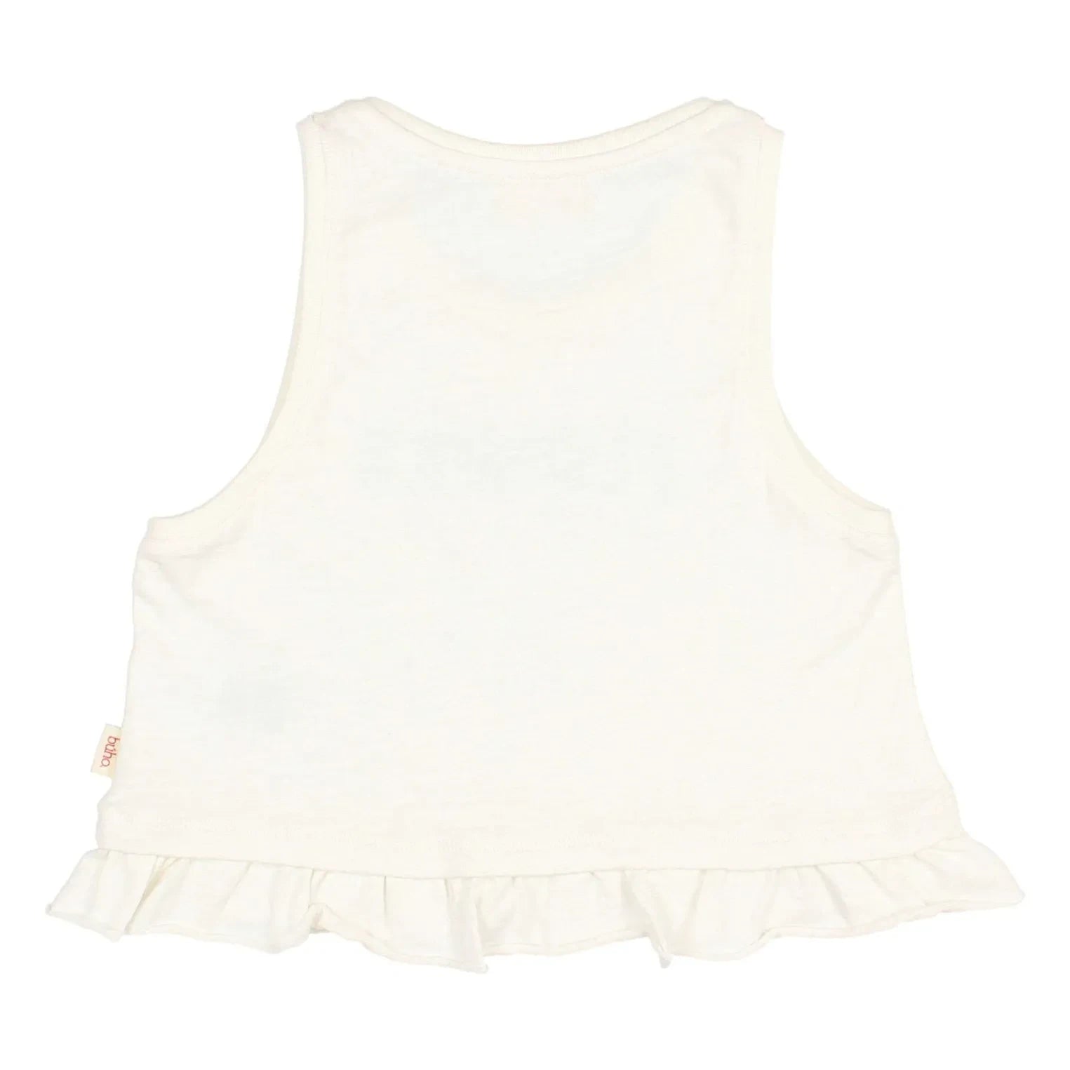 Owl - Floral Ruffled Organic Cotton Top | White