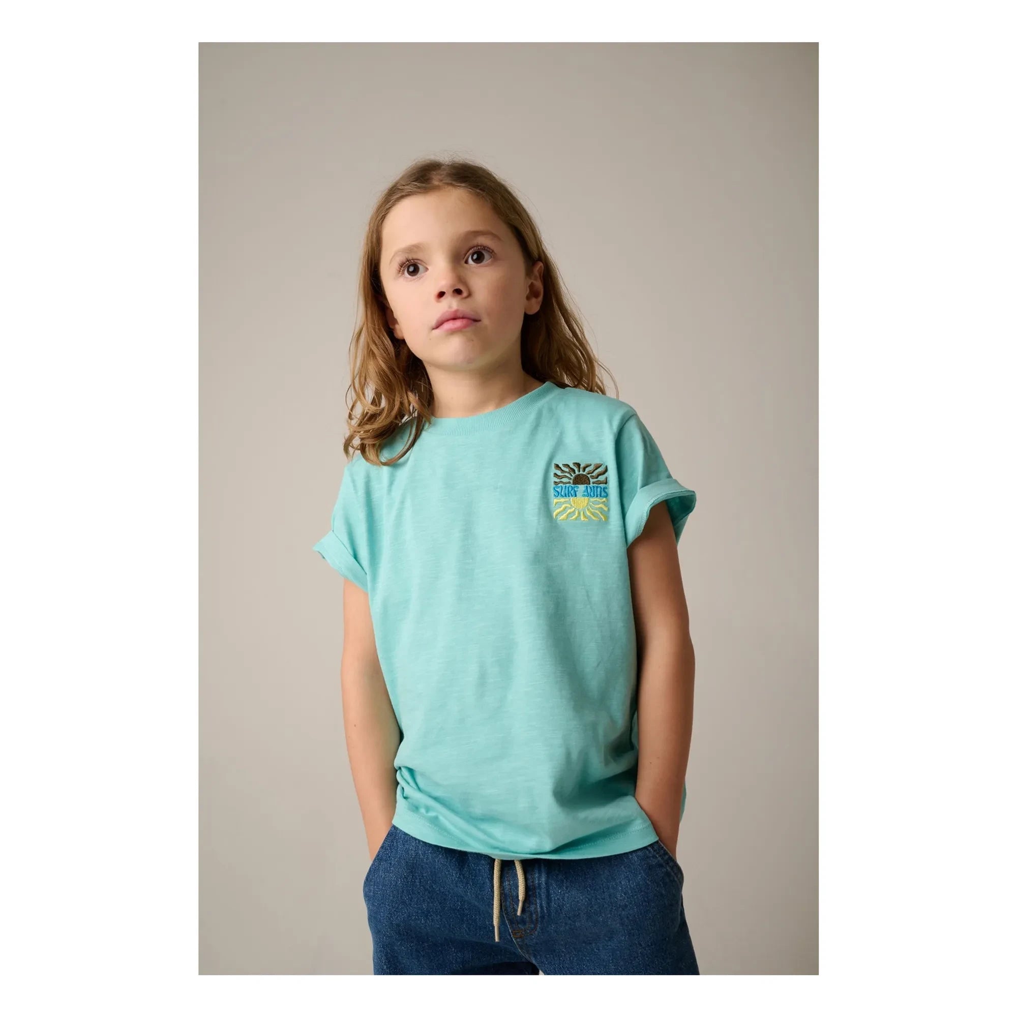 Tumble N'Dry - Reef Sunset Organic Cotton T-Shirt | Light Blue
