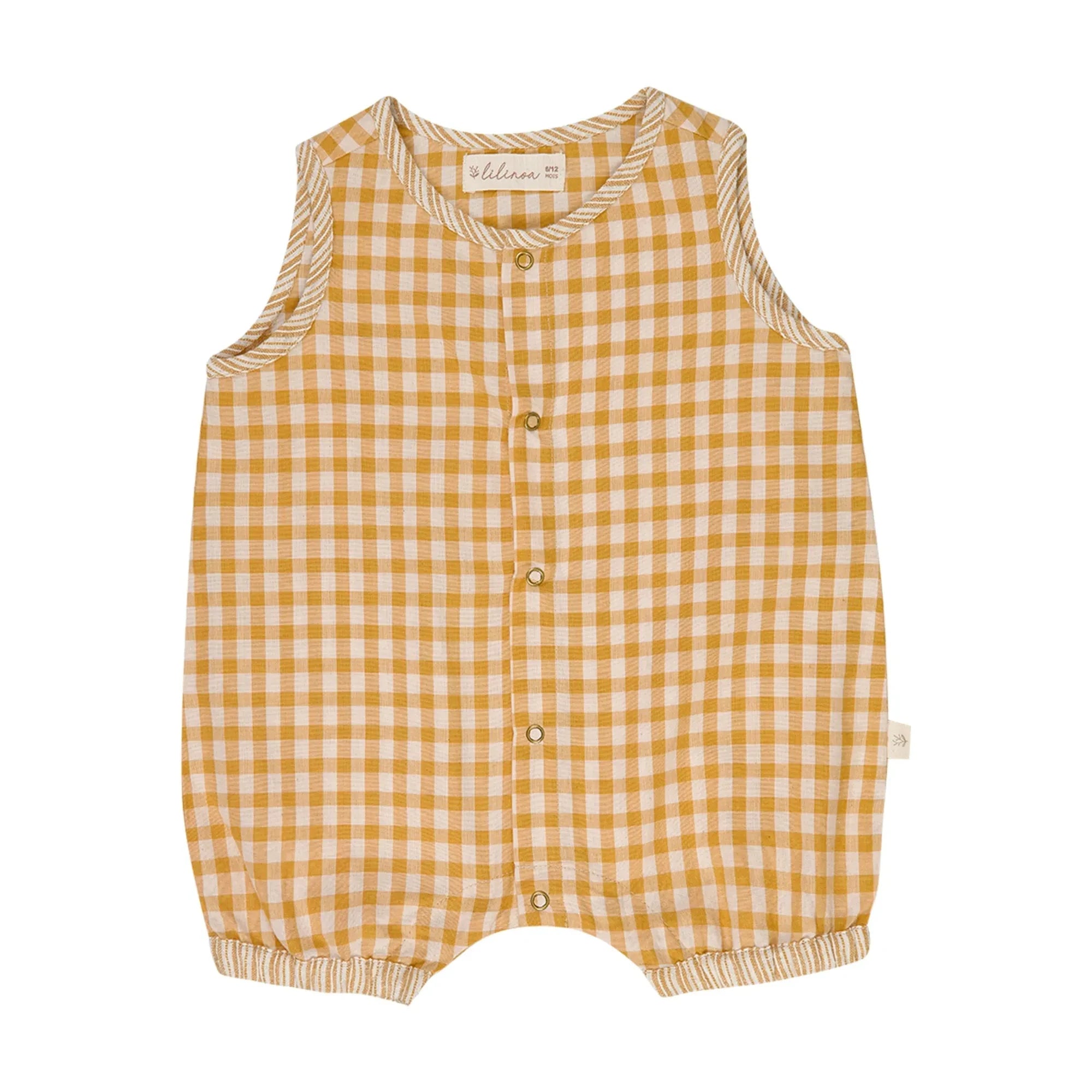 Lilinoa - Théo Checked Romper | Caramel