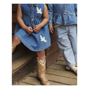Copenhagen Colors - Blue Bird Print Organic Cotton Denim Dress