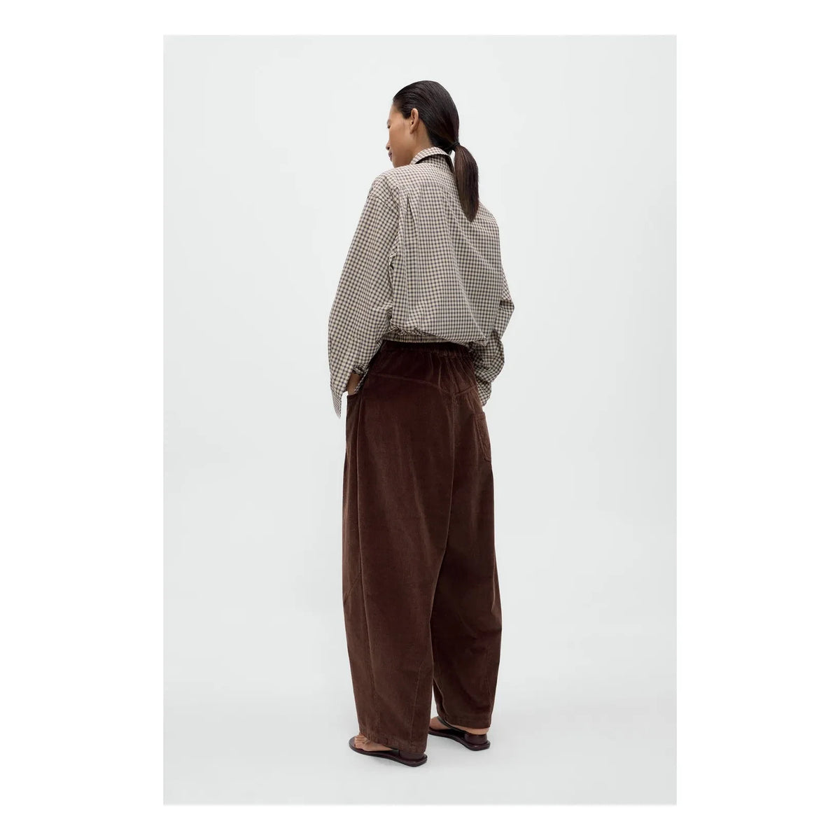 Cordera - Bol Fit Kadife Pantolon | Kahverengi