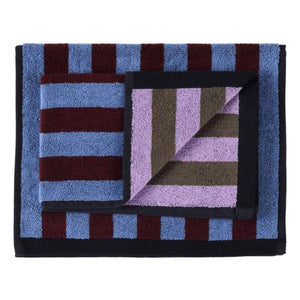 La cerise sur le gâteau - Charly pinstripe guest towels - Set of 2 | Blueberry