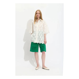 BELLEPIECE - Pio Cotton Embroidered Blouse | White