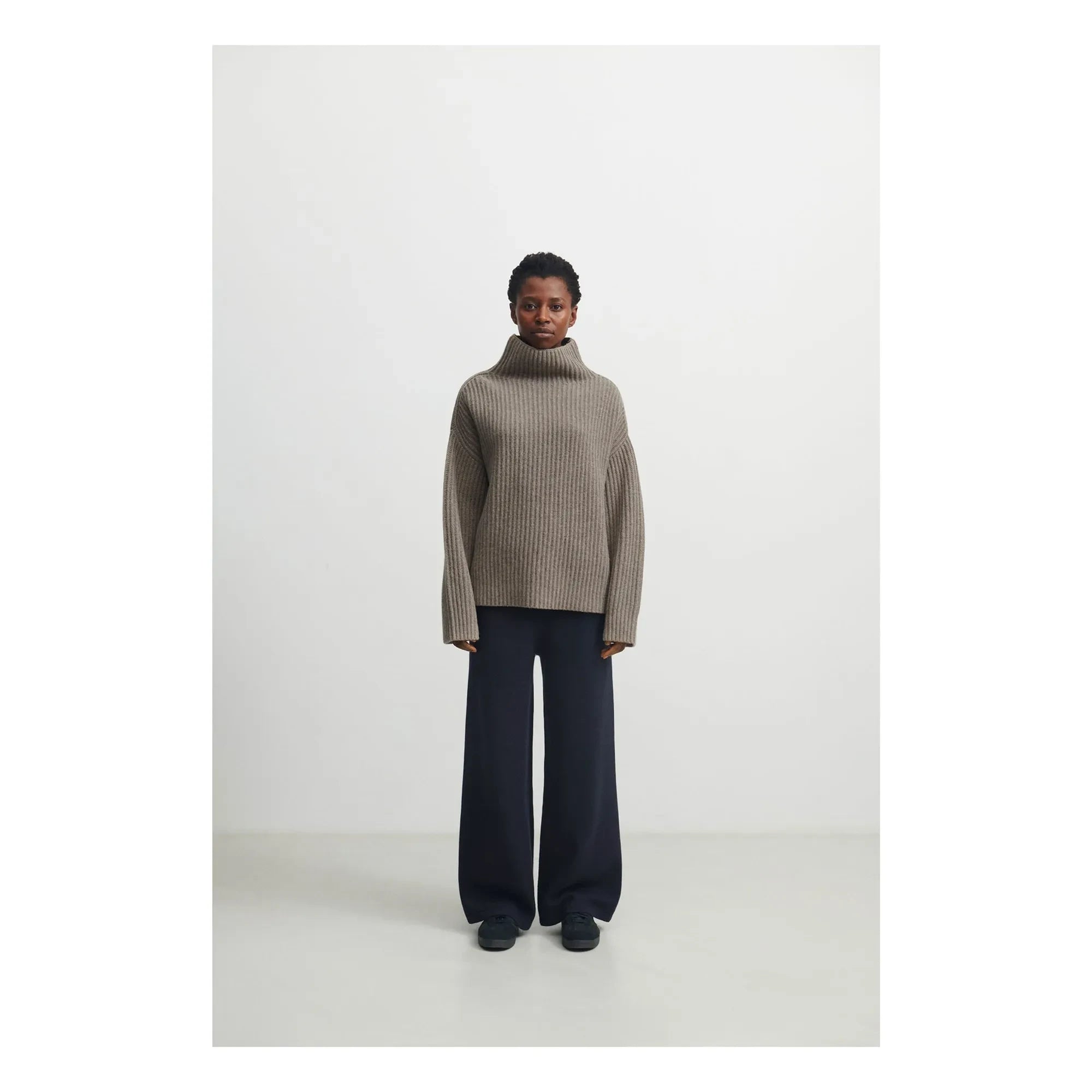 FUB - Ribbed Knit Sweater with Wool Blend - Women's Collection | Beige
