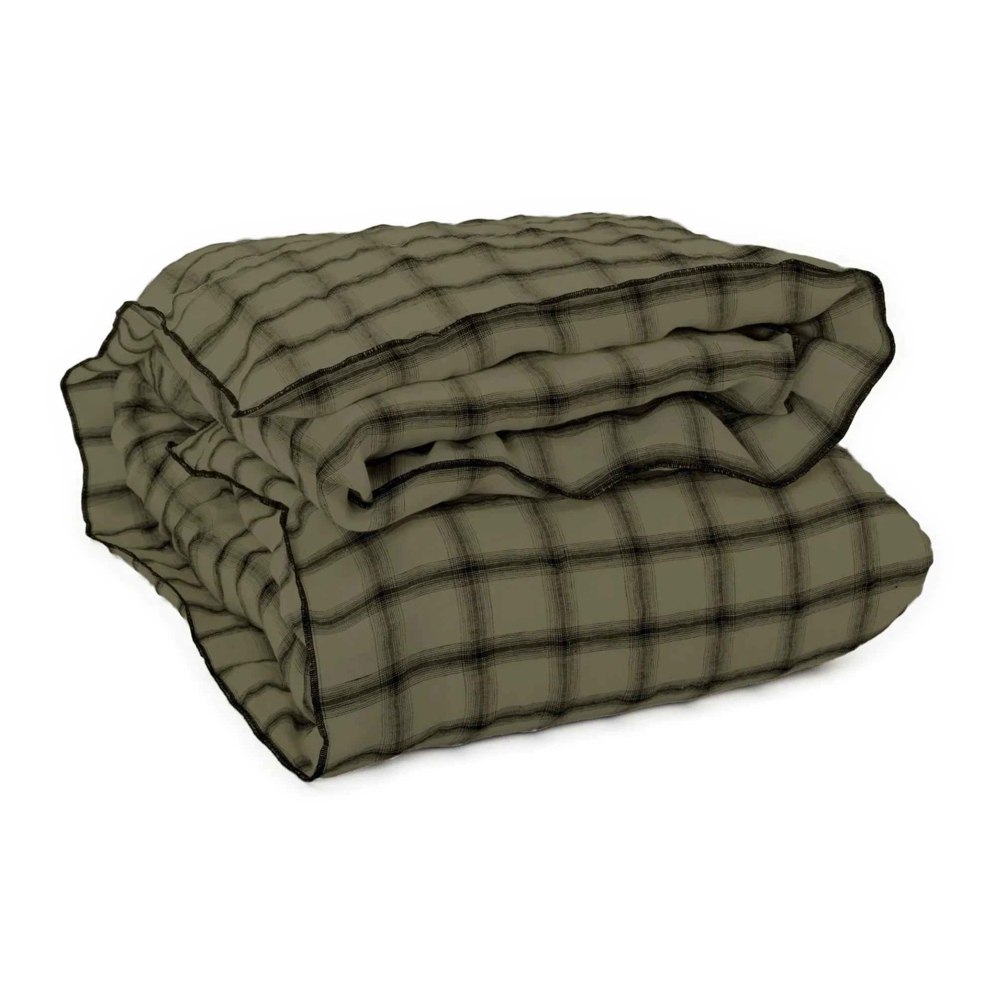 Le Monde Sauvage - Highland Washed Linen Duvet Cover | Khaki