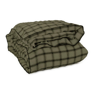 Le Monde Sauvage - Highland Washed Linen Duvet Cover | Khaki