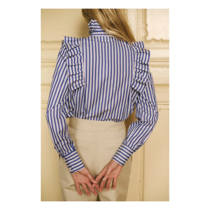 Maria de la Orden - Mizou Cotton Striped Blouse | Blue