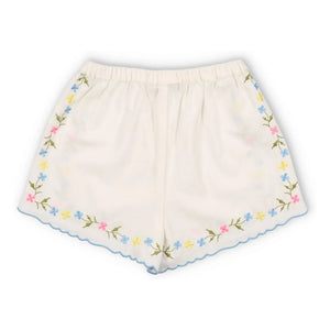 the new society - Hermione Floral Shorts | White