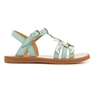 Pom d'Api - Plagette Multi Daisy sandals | Turquoise