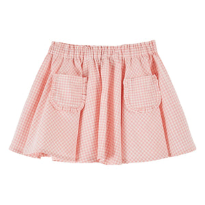 Emile et Ida - Organic Cotton Checkered Skirt | Pink