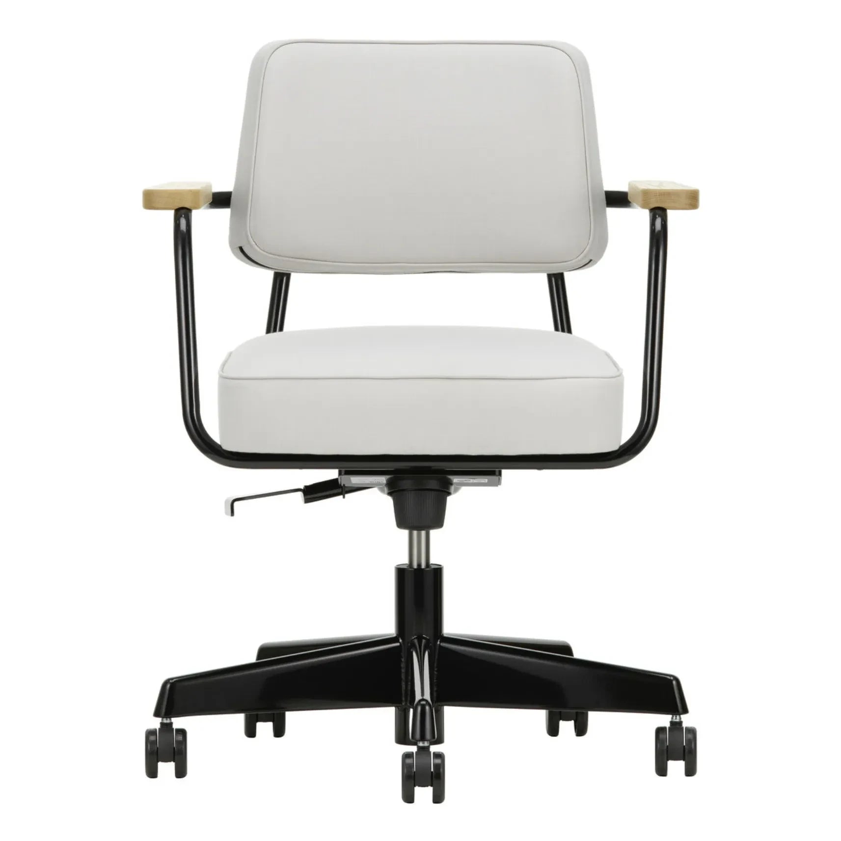 Vitra - Executive Swivel Office Chair, Black Base - Jean Prouvé | Ivory Gray