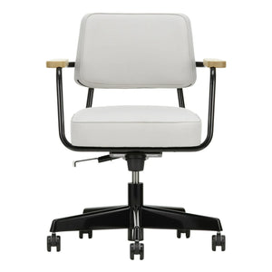 Vitra - Executive Swivel Office Chair, Black Base - Jean Prouvé | Ivory Gray