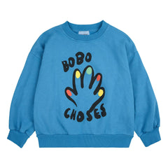 Bobo Choses - High Five Organic Cotton Sweatshirt | Blue