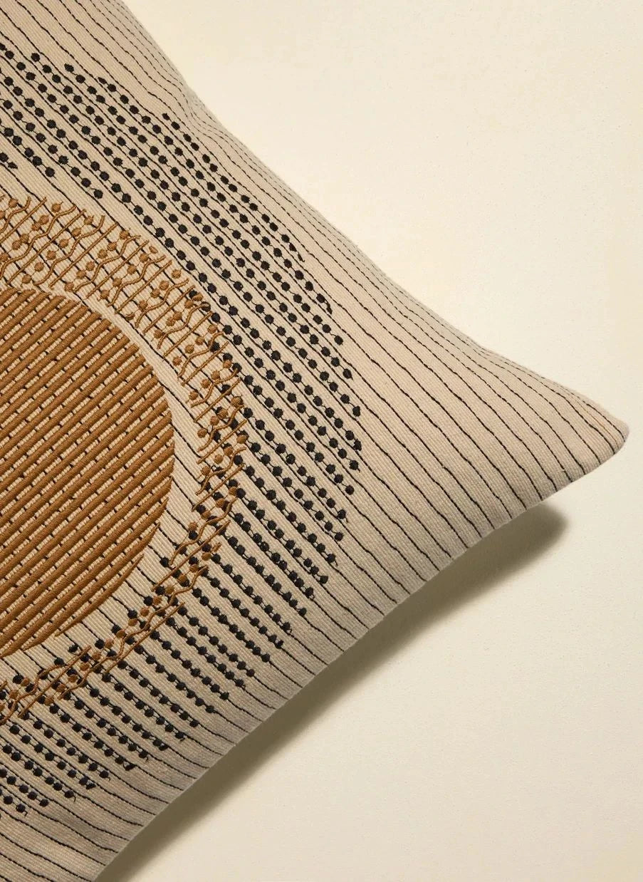 Maison Sarah Lavoine - "Oasis" Embroidered Pillow | Havana