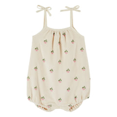 Emile et Ida - Organic Cotton Cherry Romper Towel | Cream