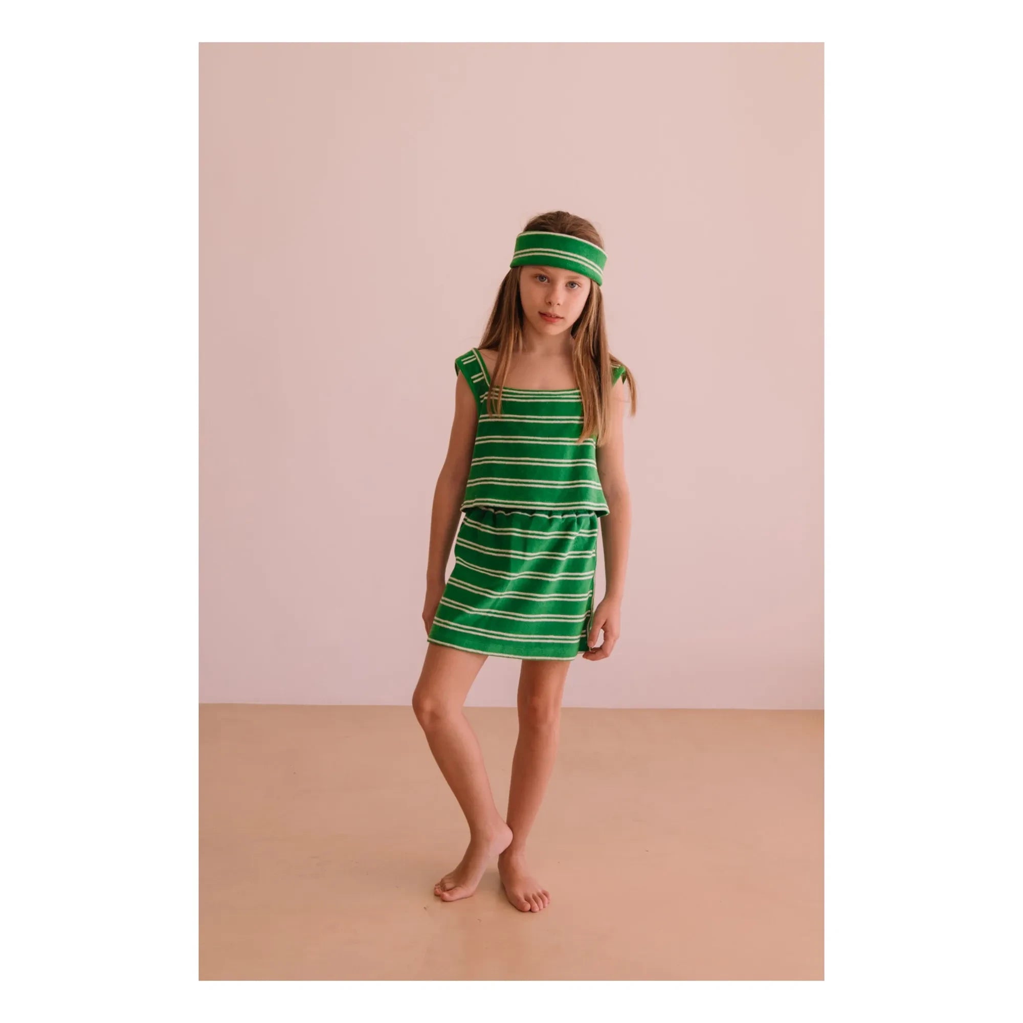 We Are Kids - Striped Organic Cotton Towel Marta Skirt | Green