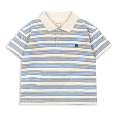 Konges Sløjd - Spotted Striped Organic Cotton Polo Shirt | Blue