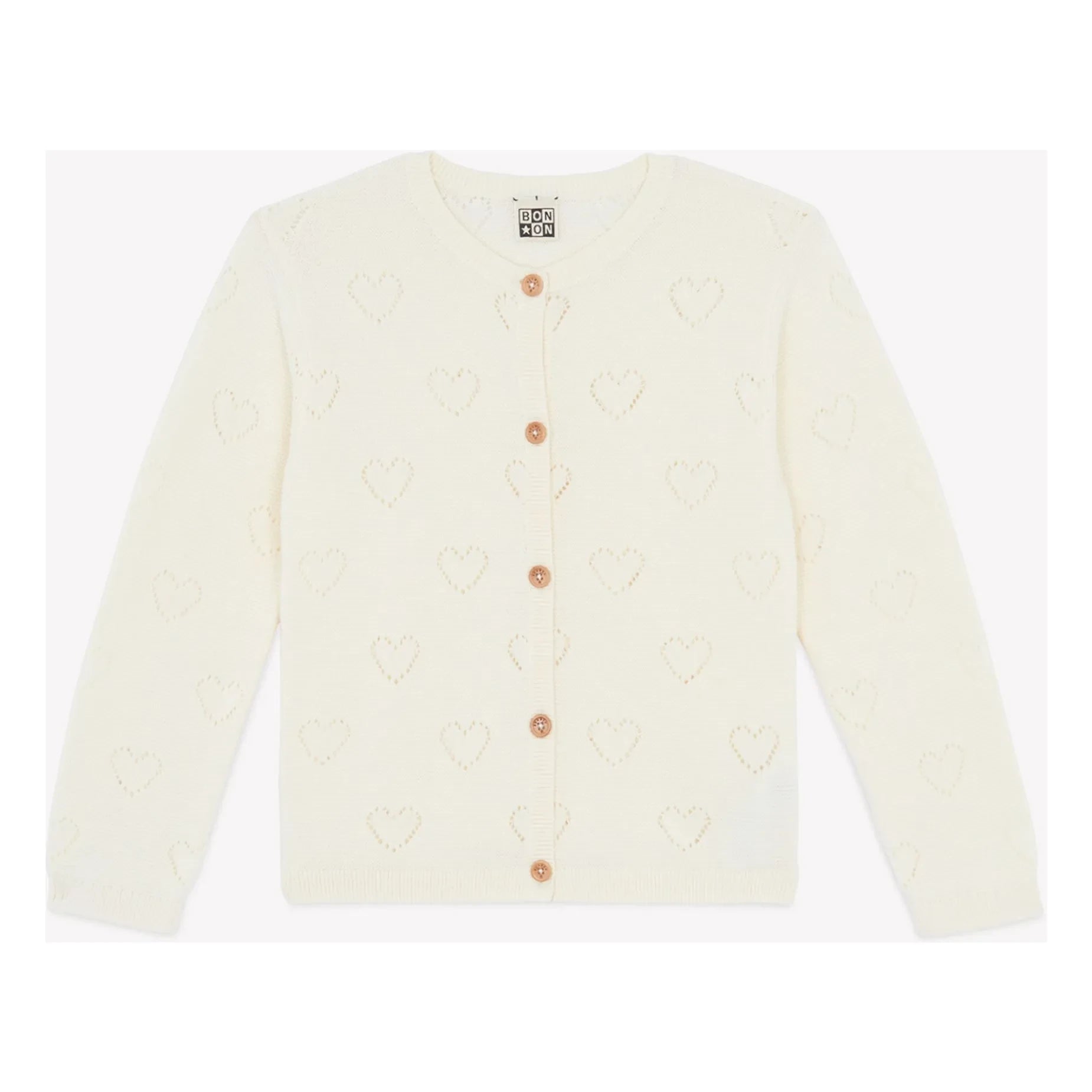 Bonton - Lilou Hearts hırka | Ekru