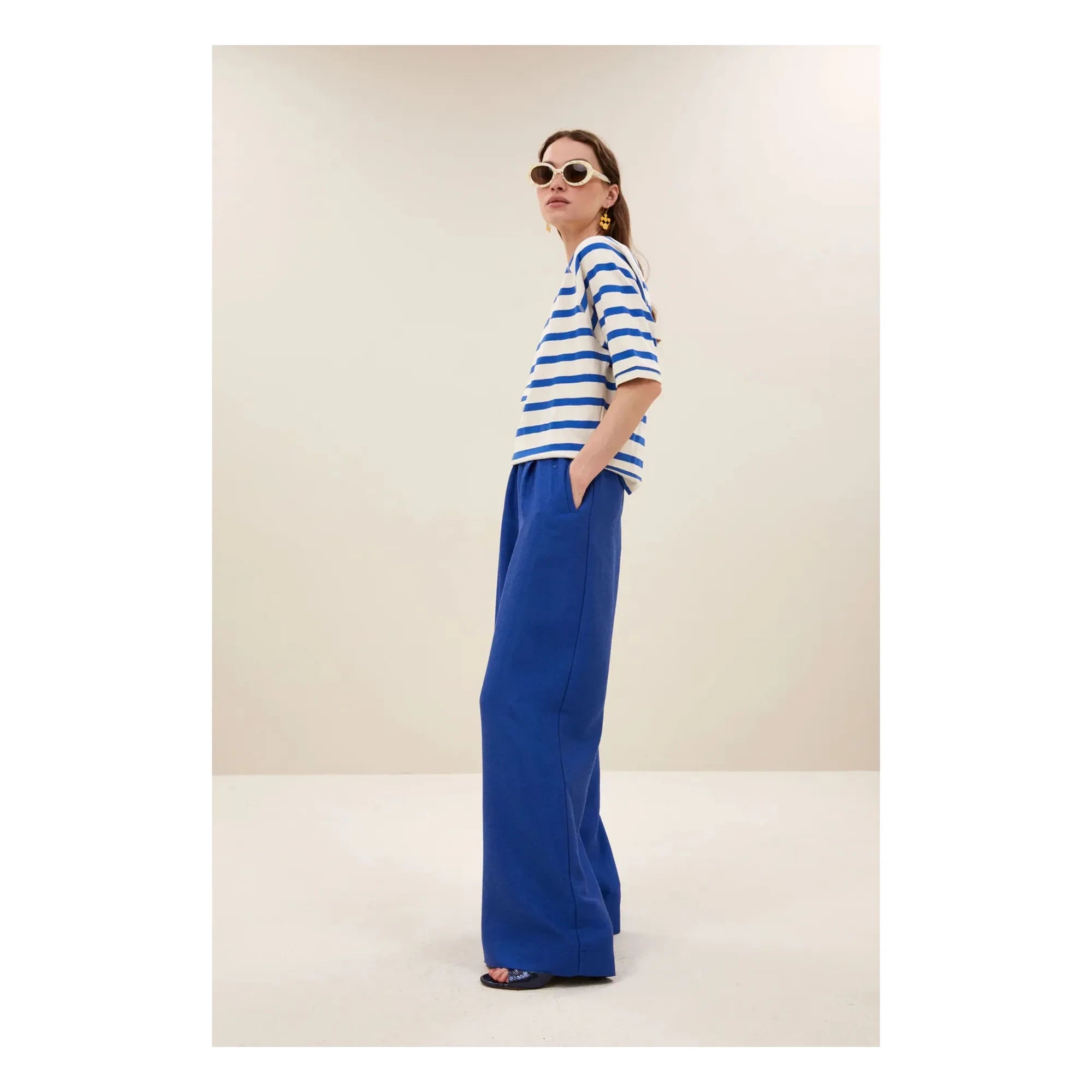 By Bar - Marinière Neva Organic Cotton T-shirt | Azure Blue