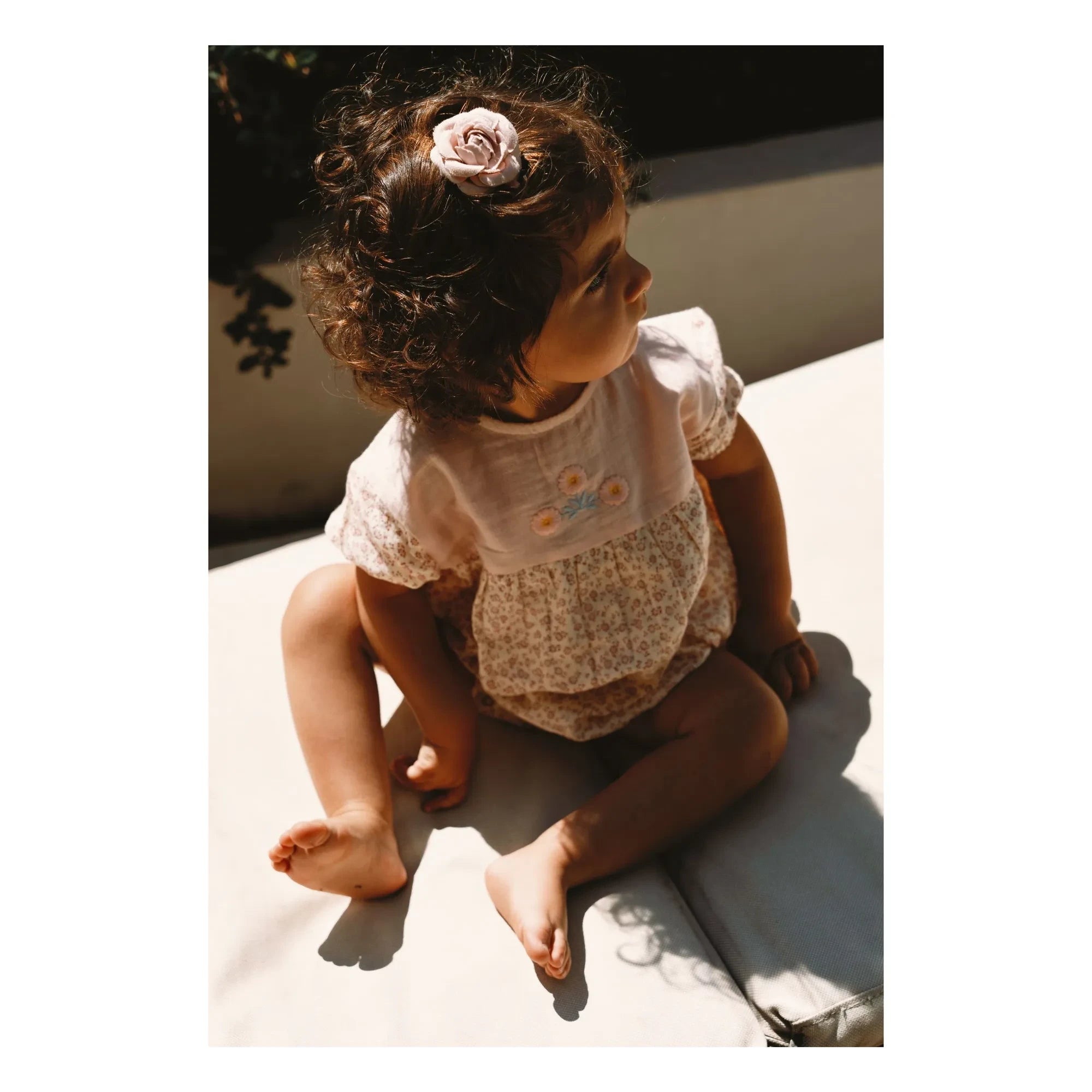 Lilinoa - Jules Liberty embroidered cotton gauze romper | Ecru