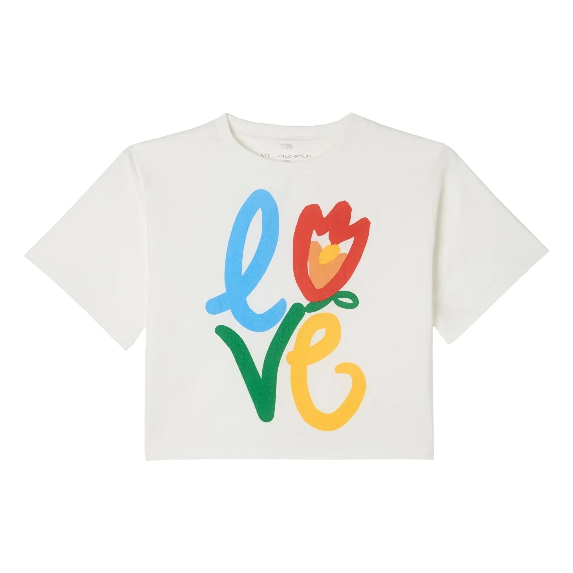 Stella McCartney Kids - Love organik pamuklu Tişört | Ivory