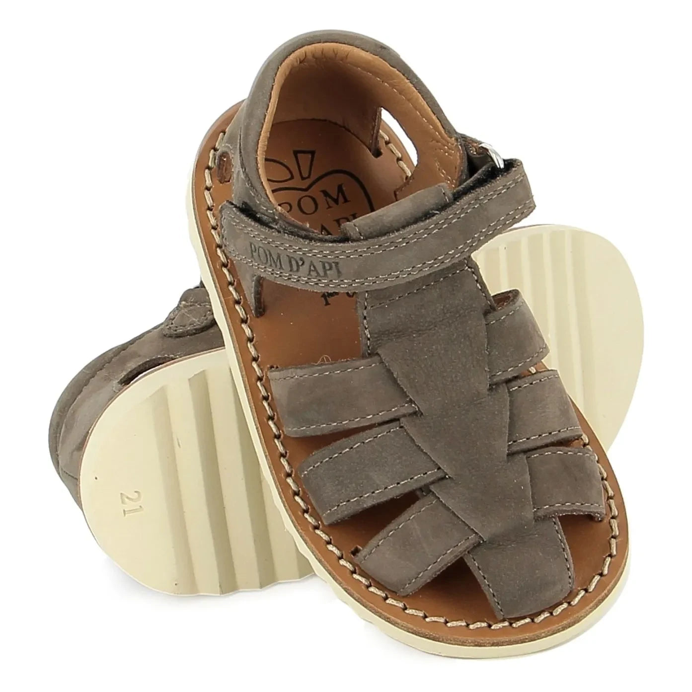 Pom d'Api - Waff Papy Nubuck Sandals | Frosted Brown