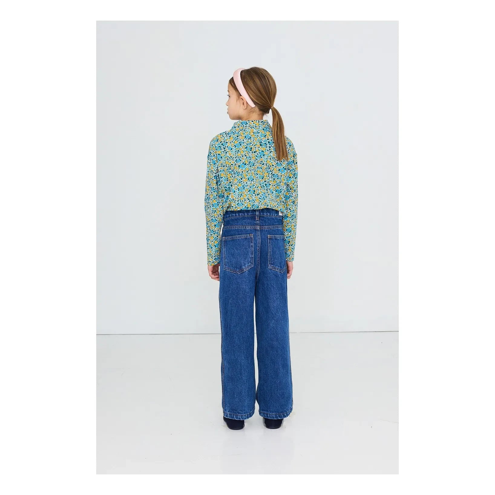 Tinycottons - Organic Cotton Ribbed Striped Turtleneck | Blue