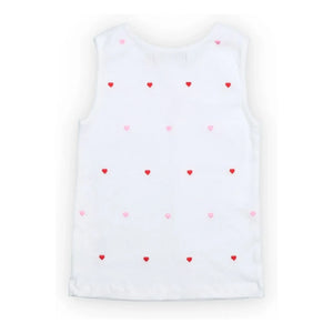 the new society - Embossed Petunia Heart Tank Top | White
