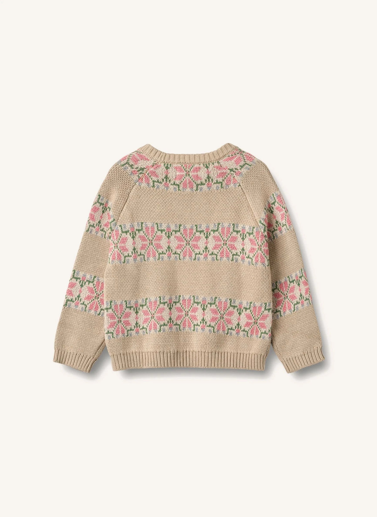 Wheat - Alberte Jacquard Organic Cotton Sweater | Beige