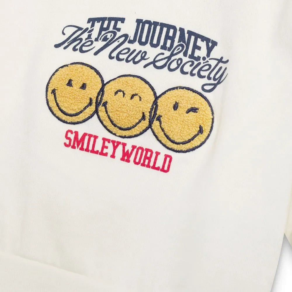The New Society - Baby Smile Sweatshirt | White