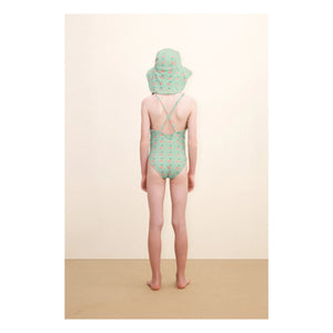 Tinycottons - Cherry Ruffle Swimsuit | Green Water