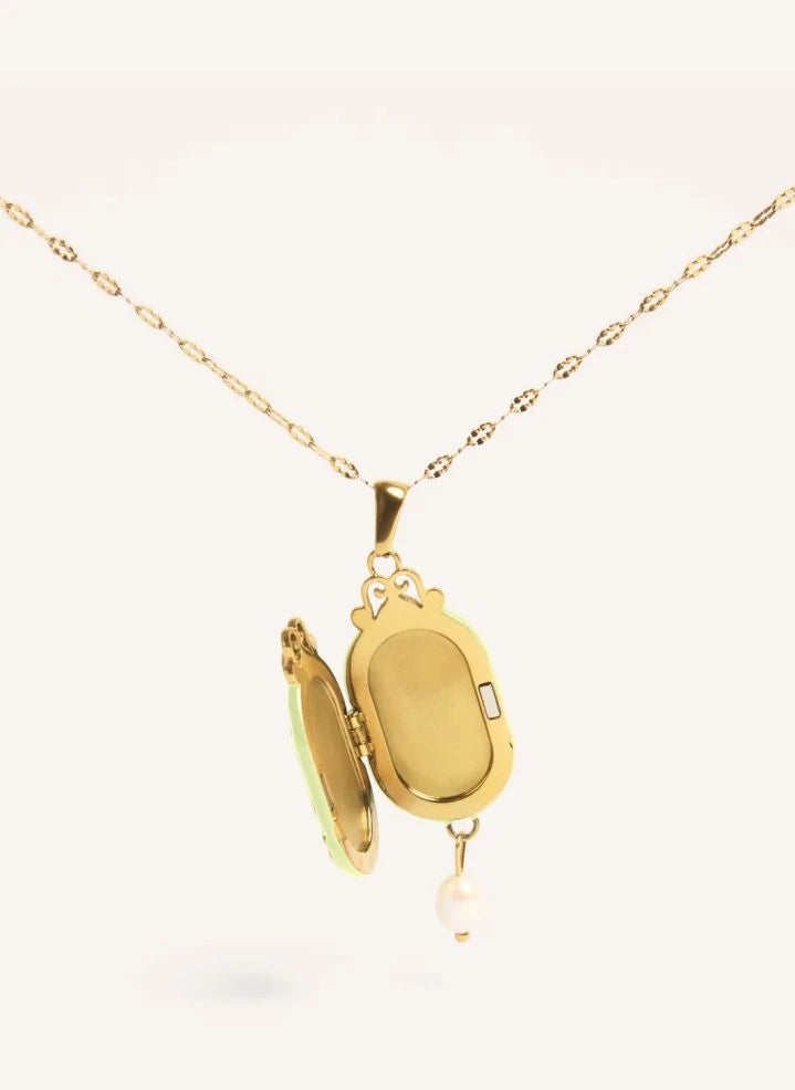 Palas - "Le Secret" Long Necklace | Faded Green