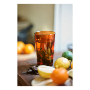 HKliving - 70s Glasses - Set of 4 | Amber