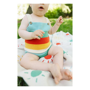 Bayiri - Rainbow Organic Cotton Romper | Turquoise