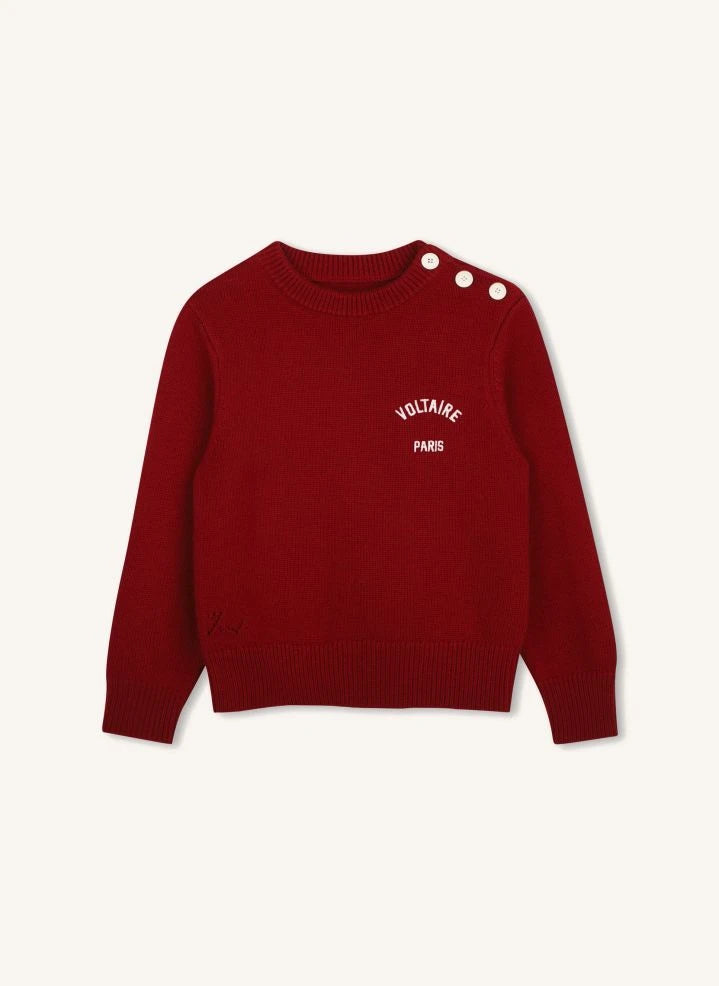 Zadig & Voltaire - Wool-Embroidered Logo Sweater | Burgundy