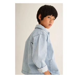 Cozmo - Denim Ridge Striped Overshirt | Light Blue