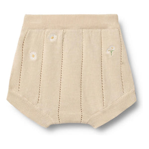 Wheat - Dua Flowers Organic Cotton Knit Shorts | Ecru