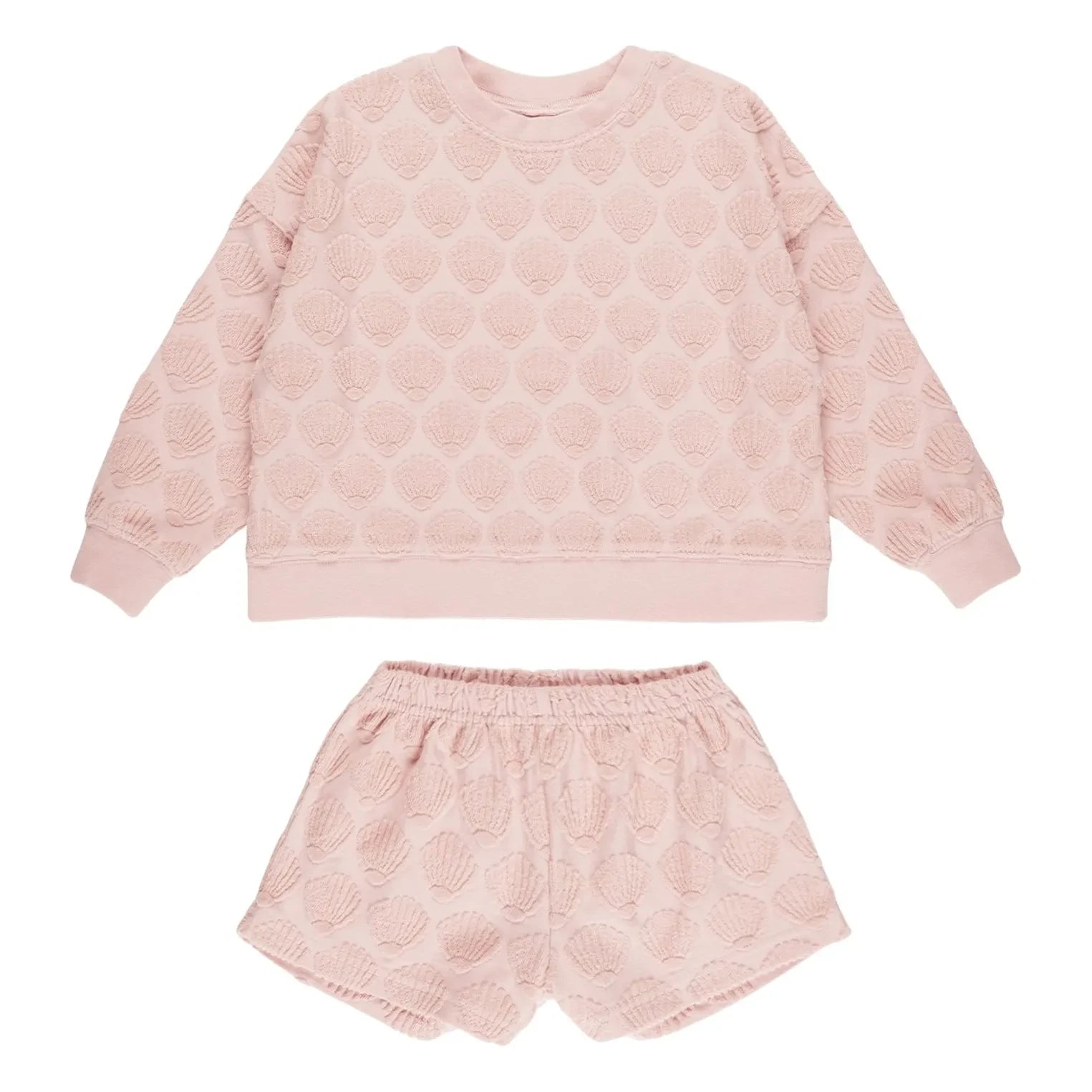 Rylee + Cru - Terry Kumaşlı Sweatshirt ve Şort Takımı | Açık Pembe