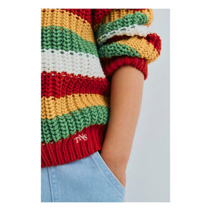 the new society - Lantana Striped Sweater | Red